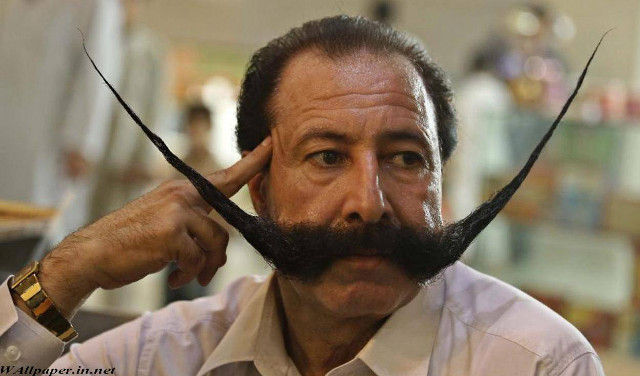 Man fake mustache head hand free wallpaper - medium preview image