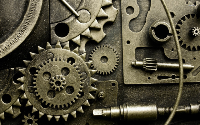 Clock gears closeup cord mechanism free wallpaper - medium preview image