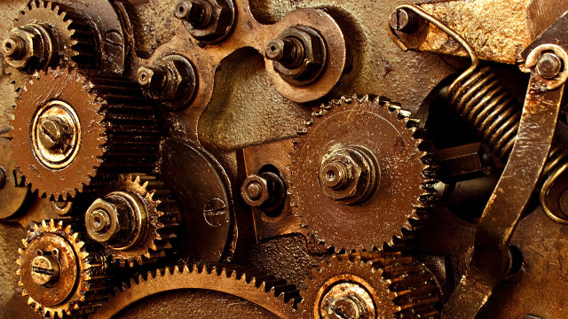 Clock gears steampunk gold roman free wallpaper - medium preview image
