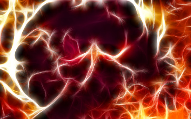 Human head flames red yellow free wallpaper - medium preview image