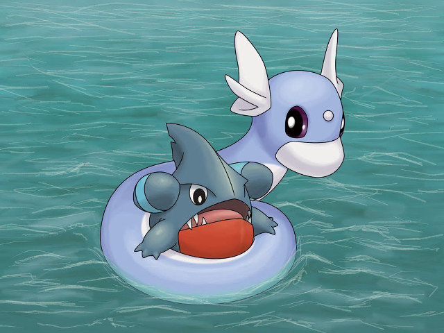 Blue pokemon floating red ball free wallpaper - medium preview image