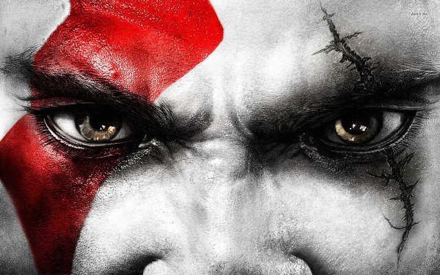 Clown face red cross painted free wallpaper - medium preview image