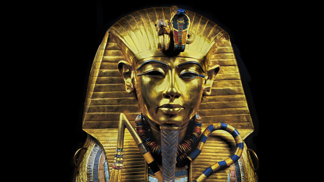 Golden statue egyptian pharaoh black free wallpaper - medium preview image