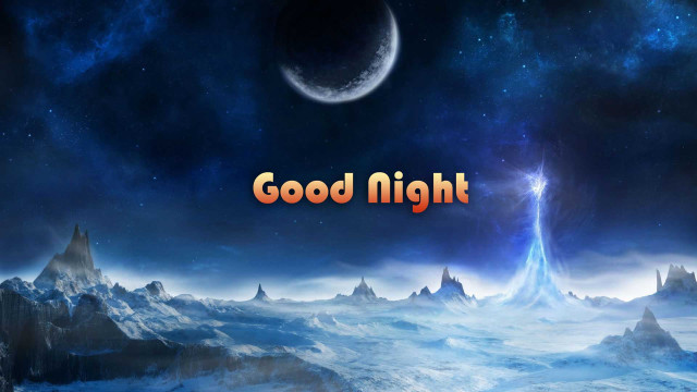 Night sky moon star mountains free wallpaper - medium preview image