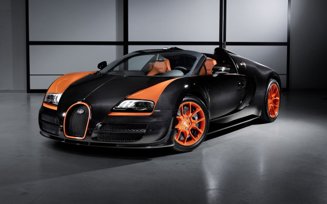 Bugatti orange rims garage black #2 free wallpaper - medium preview image
