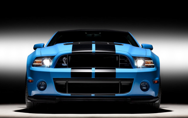 Blue mustang white stripe black free wallpaper - medium preview image