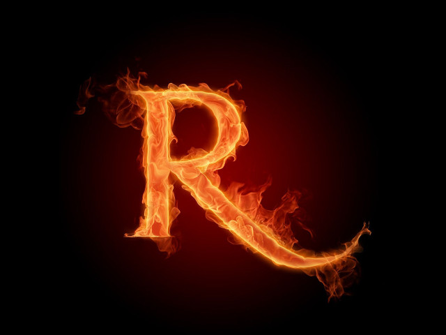 Fire letter black red background free wallpaper - medium preview image