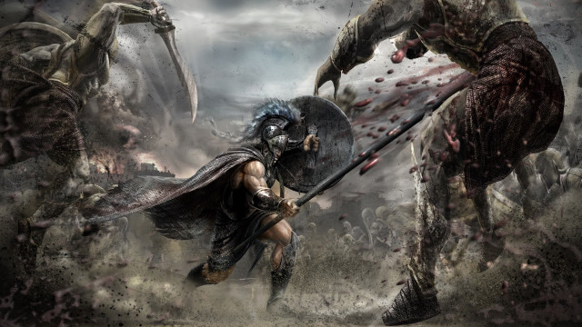 Man helmet armor sword monsters free wallpaper - medium preview image