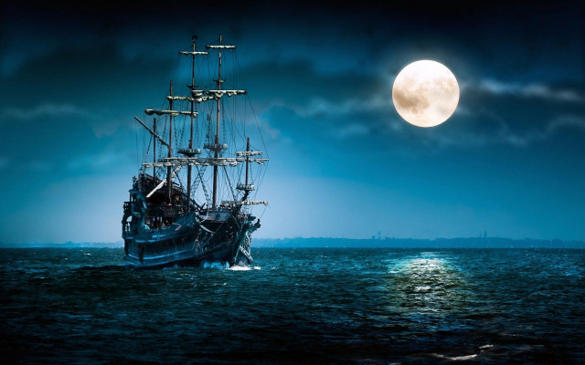 Large ship sailing water full #2 free wallpaper - medium preview image