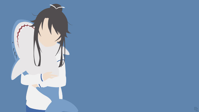 Woman shark head blue object free wallpaper - medium preview image