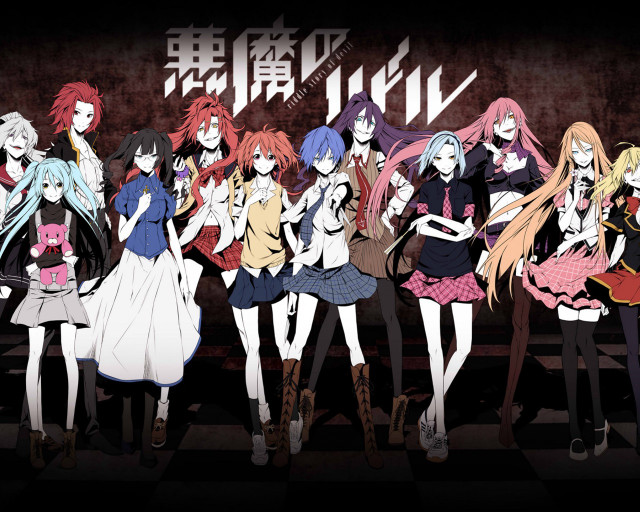 Anime girls wall writing group free wallpaper - medium preview image