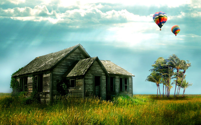 House field hot air balloon #3 free wallpaper - medium preview image