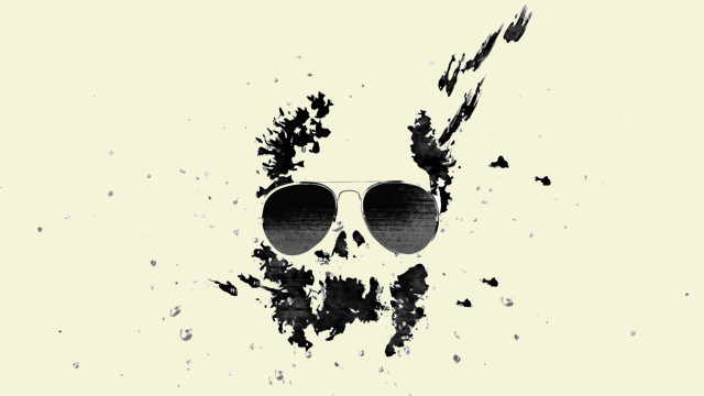 Skull sunglasses paint splatters black free wallpaper - medium preview image