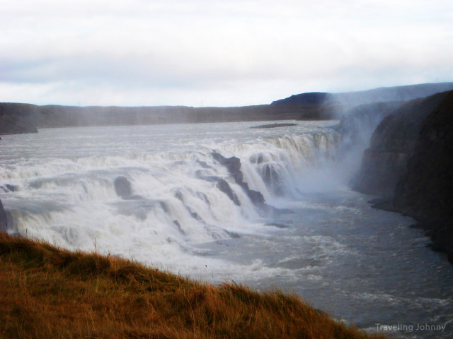 Waterfall man river cliff nature free wallpaper - medium preview image