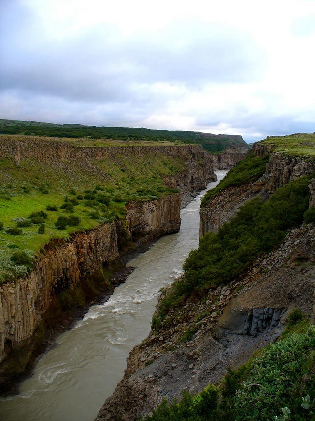 River lush green valley hillside free wallpaper - medium preview image