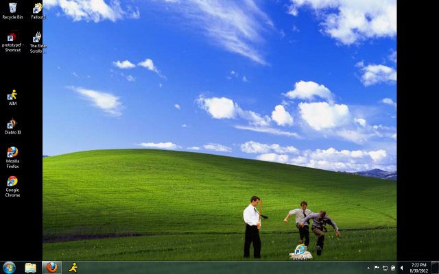 Men standing field grass sky free wallpaper - medium preview image