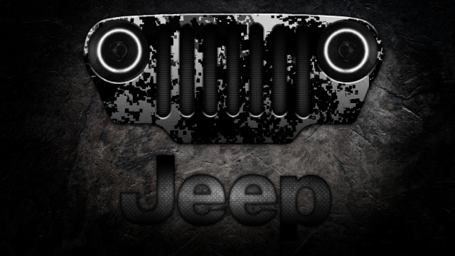 Jeep emblem camouflage black background free wallpaper - medium preview image