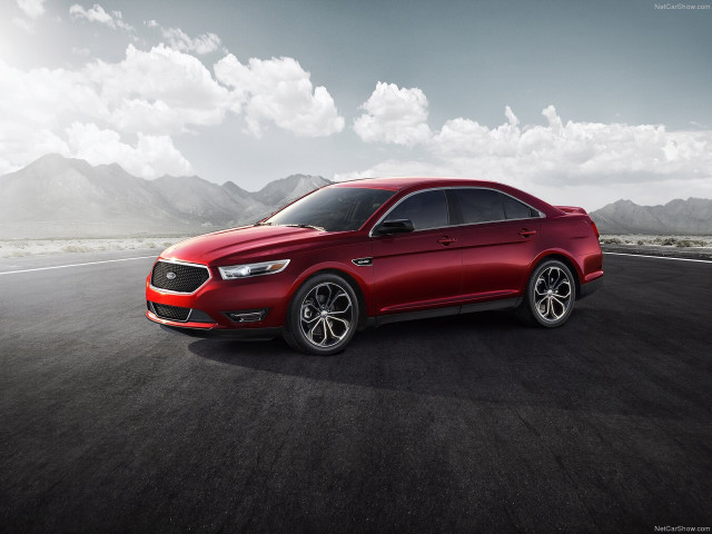 Red ford taurus mountains clouds free wallpaper - medium preview image