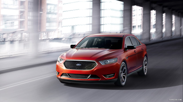 Red ford taurus city street free wallpaper - medium preview image