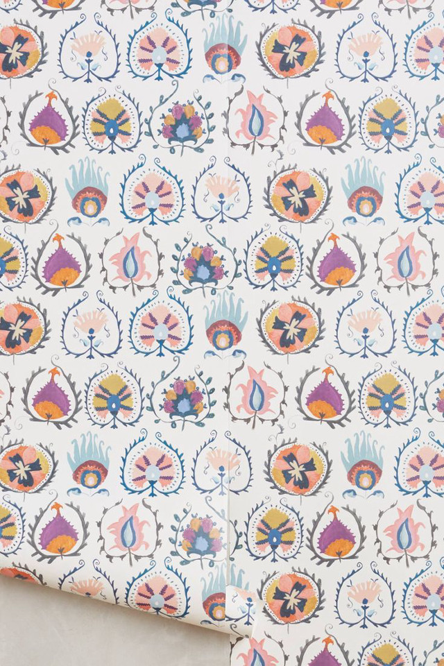 White wallpaper colorful pattern flower free wallpaper - medium preview image