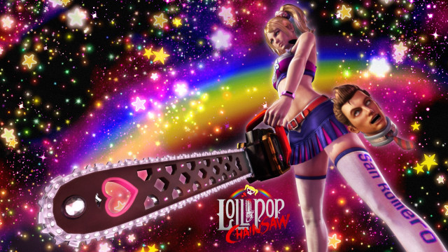 Woman chainsaw rainbow background stars #2 free wallpaper - medium preview image