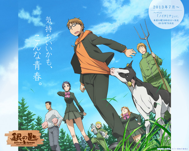 Man cow field people grass free wallpaper - medium preview image