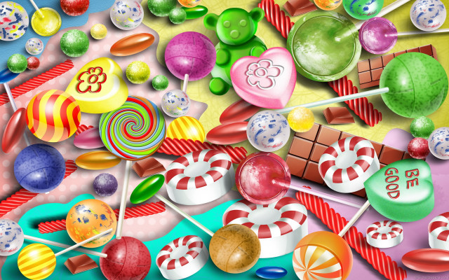 Candy land painting lollipops sweet free wallpaper - medium preview image