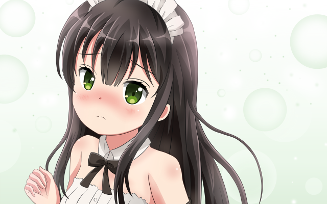 Girl black hair green eyes #2 free wallpaper - medium preview image