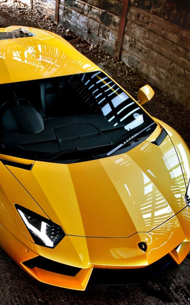 Yellow sports car parking lot #10 free wallpaper - medium preview image