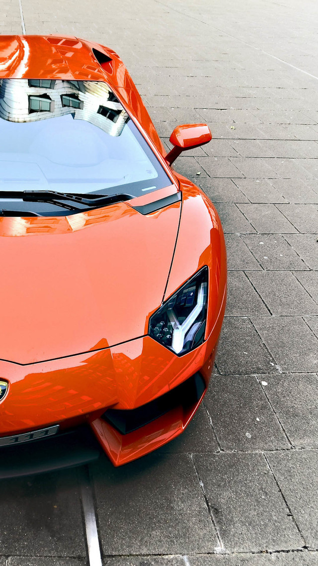 Orange sports car parking lot #4 free wallpaper - medium preview image