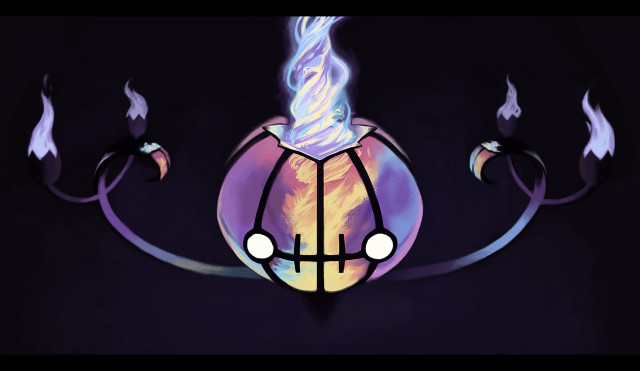 Purple yellow fireball lights black free wallpaper - medium preview image
