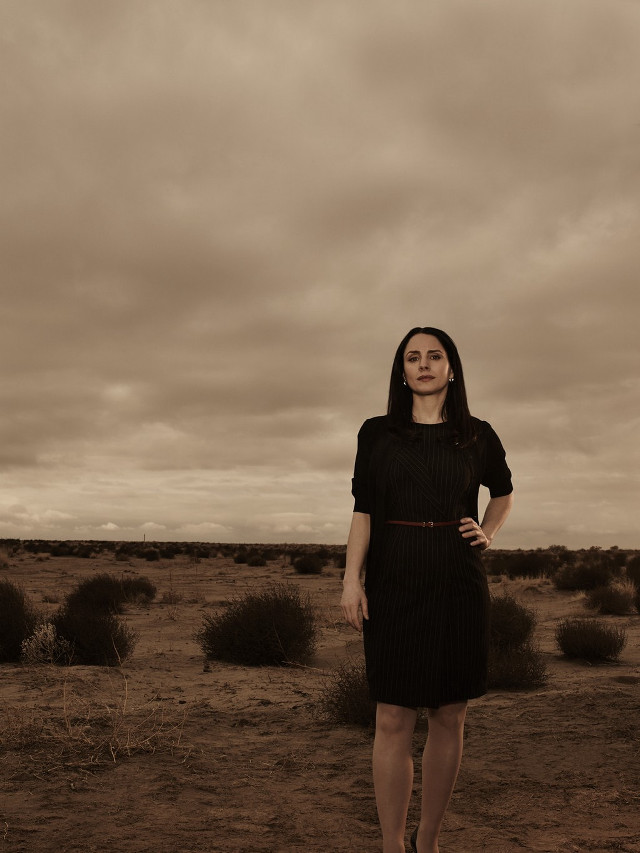 Woman desert cloudy sky black free wallpaper - medium preview image