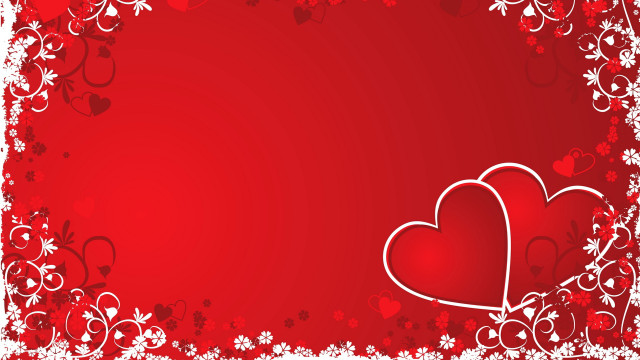 Two hearts red background white free wallpaper - medium preview image