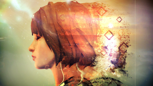 Woman headphones squares diamonds digital free wallpaper - medium preview image