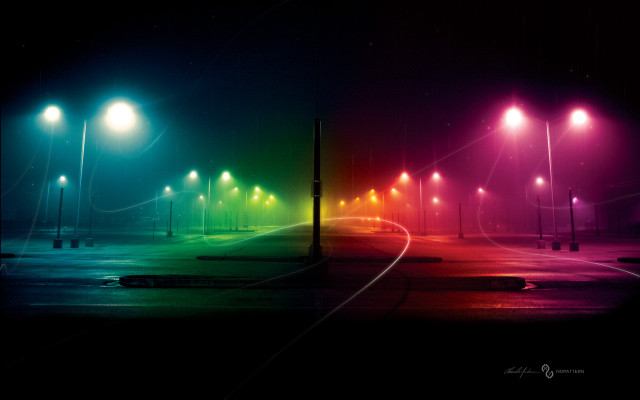 Street light rainbow background black #2 free wallpaper - medium preview image