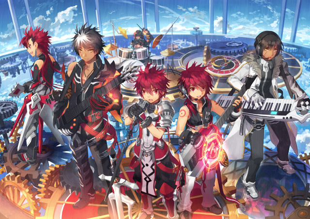 Anime characters clock tower piano free wallpaper - medium preview image