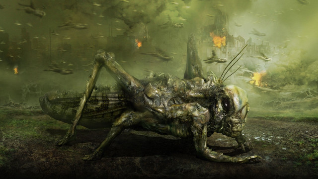Strange creature long neck forest free wallpaper - medium preview image