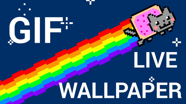 Pixel art rainbow gun gif free wallpaper - medium preview image