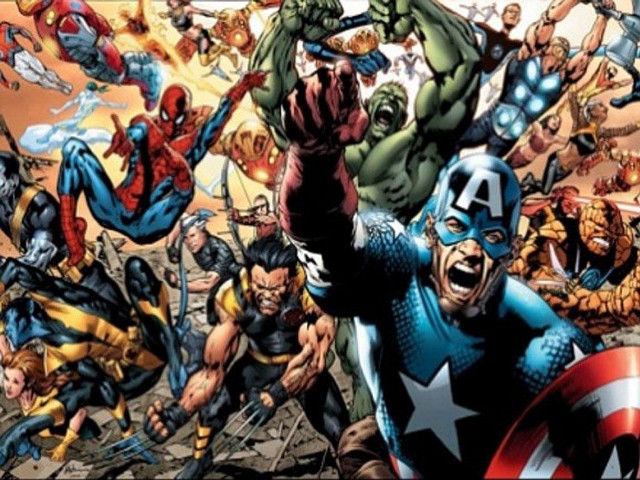 Avengers group characters assemble team free wallpaper - medium preview image