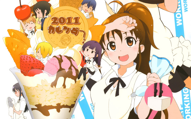 Woman ice cream group sign free wallpaper - medium preview image