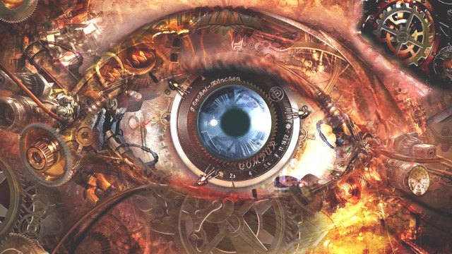 Clock blue eye center clock free wallpaper - medium preview image