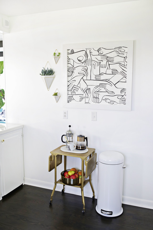 Kitchen table white refrigerator painting free wallpaper - medium preview image