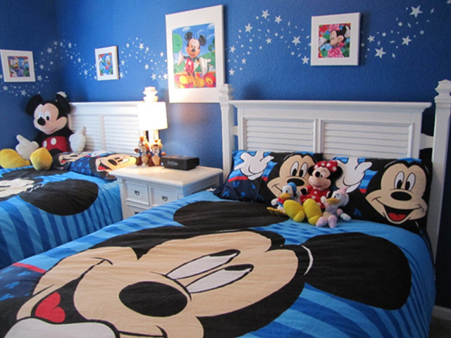 Bedroom two beds mickey mouse free wallpaper - medium preview image