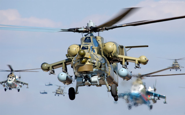 Military helicopters flying formation sky #2 free wallpaper - medium preview image