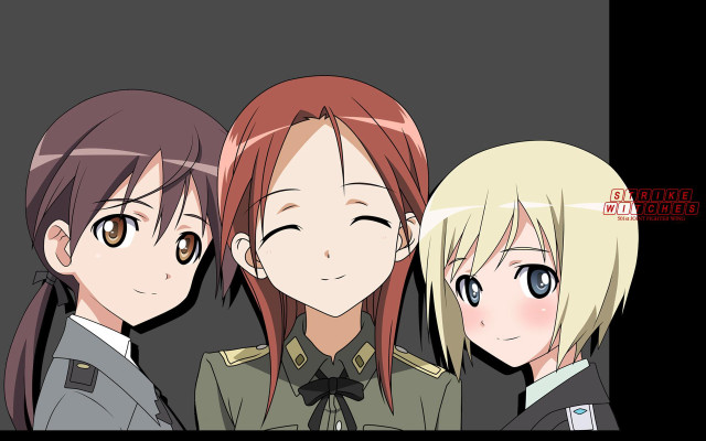 Anime girls long hair uniforms free wallpaper - medium preview image