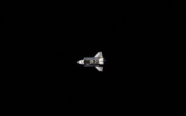 Space shuttle flying dark sky free wallpaper - medium preview image