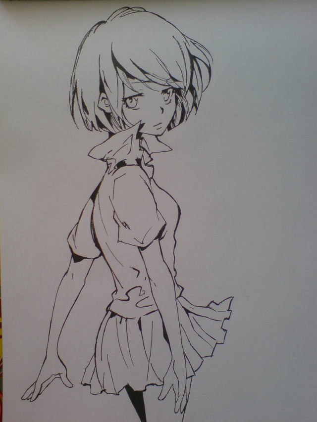 Girl drawing dress hat body free wallpaper - medium preview image