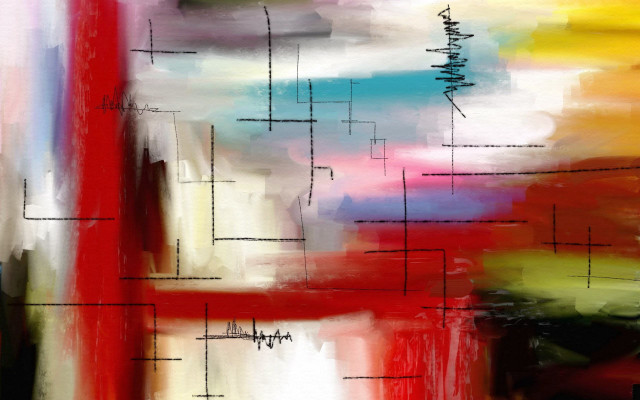 Lines colors painting surface red free wallpaper - medium preview image