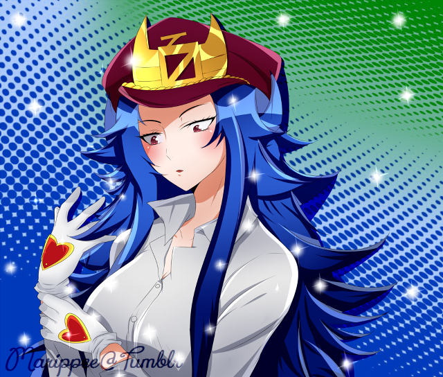Blue haired woman crown red free wallpaper - medium preview image