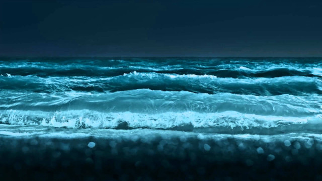 Blue ocean waves crashing shore free wallpaper - medium preview image
